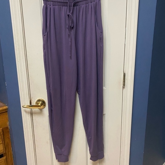 Capella Women's High Waisted Drawstring Lounge Pants joggers Purple Size 1XL - Picture 2 of 10